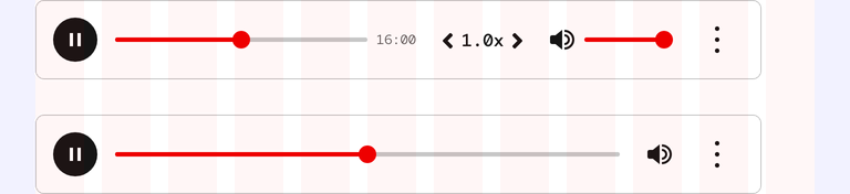 Image of the Compact player and a stretched Mini player on tablet breakpoints