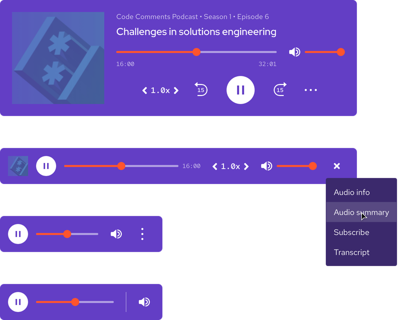 Image of custom theme audio players