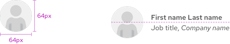 Image of two avatar groups showing specs like height, width, and centering/alignment