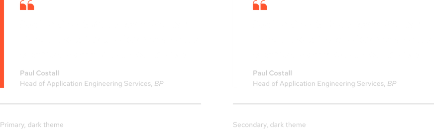 Image of two blockquotes, a red emphasis border on the left and a black emphasis border on the right