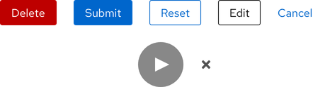 Image of Danger, Primary, Secondary, Tertiary, and Link buttons in the first row and Play and Close buttons in the second row