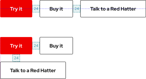 Image of 24px spacers in between Primary and Secondary variants