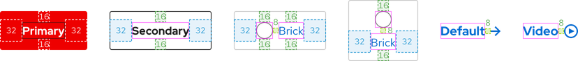 Image of Primary, Secondary, two Brick variants, and two Default variants with spacing values in between