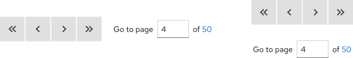 Image of compact size paginations with page input field on the right and below