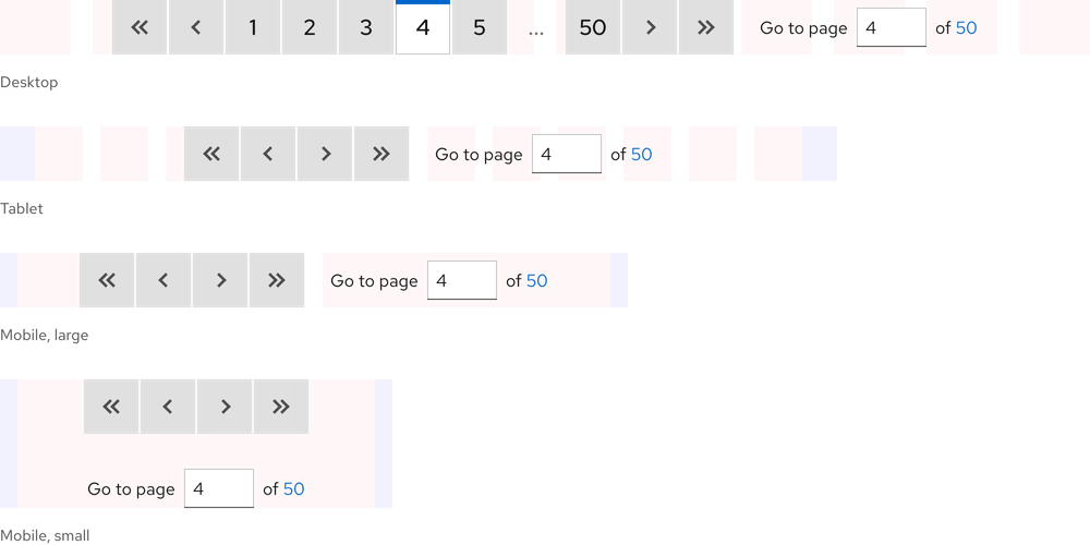 Images of pagination with the page input field on the right