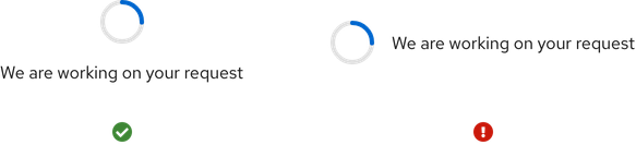  Two spinners; one showing the correct orientation and the other showing an incorrect orientation