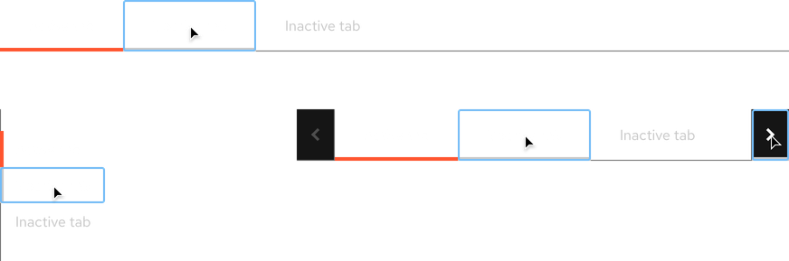 Image of dark theme open tabs active states