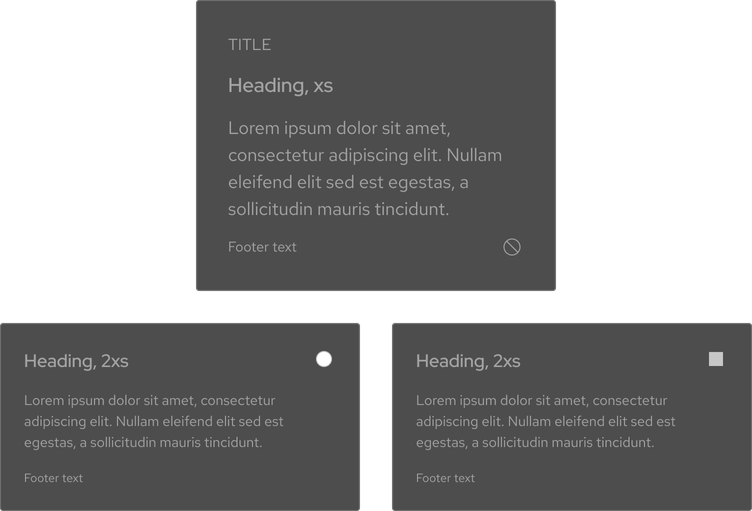 Disabled dark theme tiles have a lighter gray background and light gray text. Disabled link tiles have a ban icon.