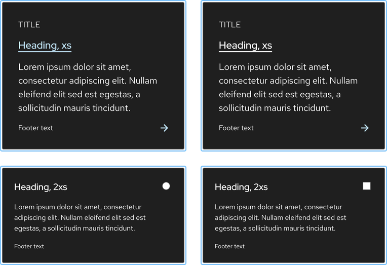 Focused dark theme tiles have a light blue focus ring and use hover state styling