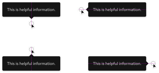 Various orientation examples; from left to right and top to bottom, top, right, bottom, and left